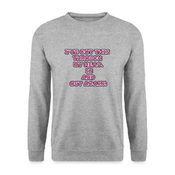 Design drôle et non réfléchi / dictons drôles - Sweat-shirt Unisexe - gris chiné - Devant - Alina (178cm) & Michal (187cm)