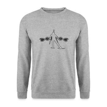 Biathlon Cadeau Skieur Biathlète Sports d’hiver - Sweat-shirt Unisexe - gris chiné - Devant - Alina (178cm) & Michal (187cm)