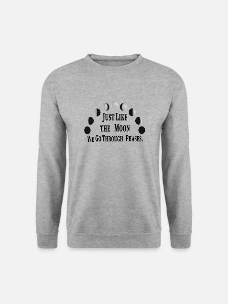 Genau wie der Mond gehen wir durch Phasen Shirt - Unisex Pullover - Weißgrau meliert