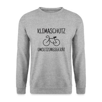 Klimaschutz- Umsetzungs- Gerät - Unisex Pullover - Weißgrau meliert - Vorne - Alina (178cm) & Michal (187cm)