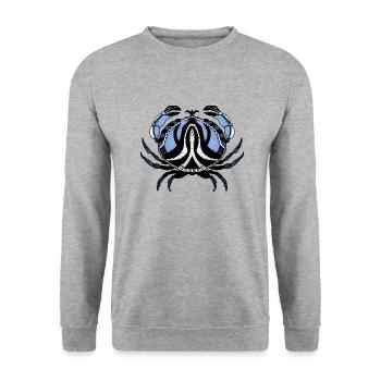 Krebs - Unisex Pullover - Weißgrau meliert - Vorne - Alina (178cm) & Michal (187cm)