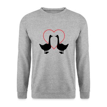 Goose Love 2 - Unisex Sweatshirt - salt & pepper - Front - Alina (178cm) & Michal (187cm)