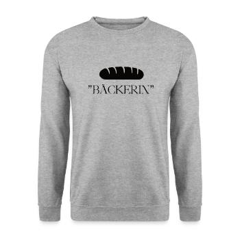 BÄCKERIN - Unisex Pullover - Weißgrau meliert - Vorne - Alina (178cm) & Michal (187cm)