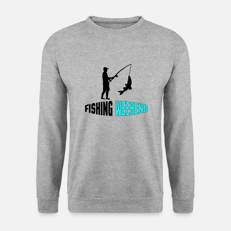 Week-end de pêche 002 - Sweat-shirt Unisexe - gris chiné
