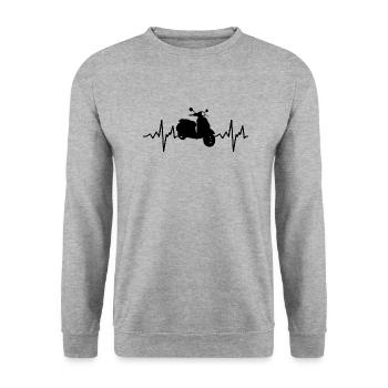 Battement de cœur de scooter de cyclomoteur - Sweat-shirt Unisexe - gris chiné - Devant - Alina (178cm) & Michal (187cm)
