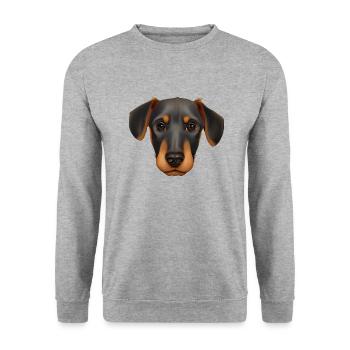 Doberman Trainer Doberman Dog Doberman Puppy - Unisex Sweatshirt - salt & pepper - Front - Alina (178cm) & Michal (187cm)