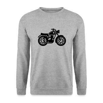 Motorcycle - Unisex Sweatshirt - salt & pepper - Front - Alina (178cm) & Michal (187cm)