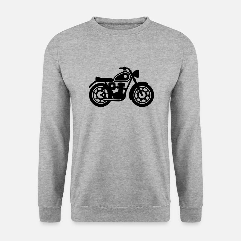 Motorrad - Unisex Pullover - Weißgrau meliert