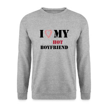 i love my psychotic boyfriend - Unisex Sweatshirt - salt & pepper - Front - Alina (178cm) & Michal (187cm)