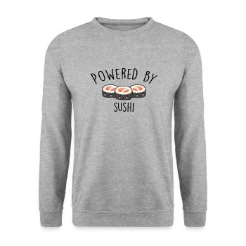 Powered by Sushi - Unisex Pullover - Weißgrau meliert - Vorne - Alina (178cm) & Michal (187cm)