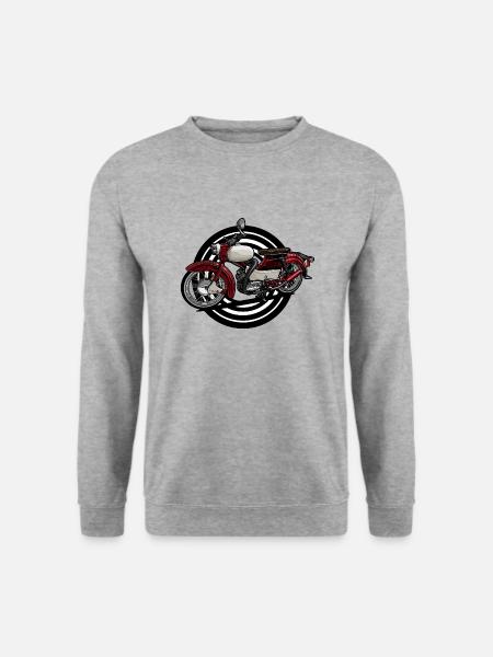 Spatz (rot) // Illustration - Unisex Pullover - Weißgrau meliert