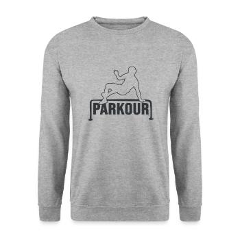 freerunning cityparkour PARKOUR-life - Unisex Sweatshirt - salt & pepper - Front - Alina (178cm) & Michal (187cm)