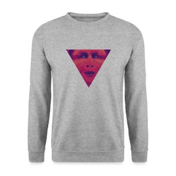 Red Face Illustration - Unisex Sweatshirt - salt & pepper - Front - Alina (178cm) & Michal (187cm)