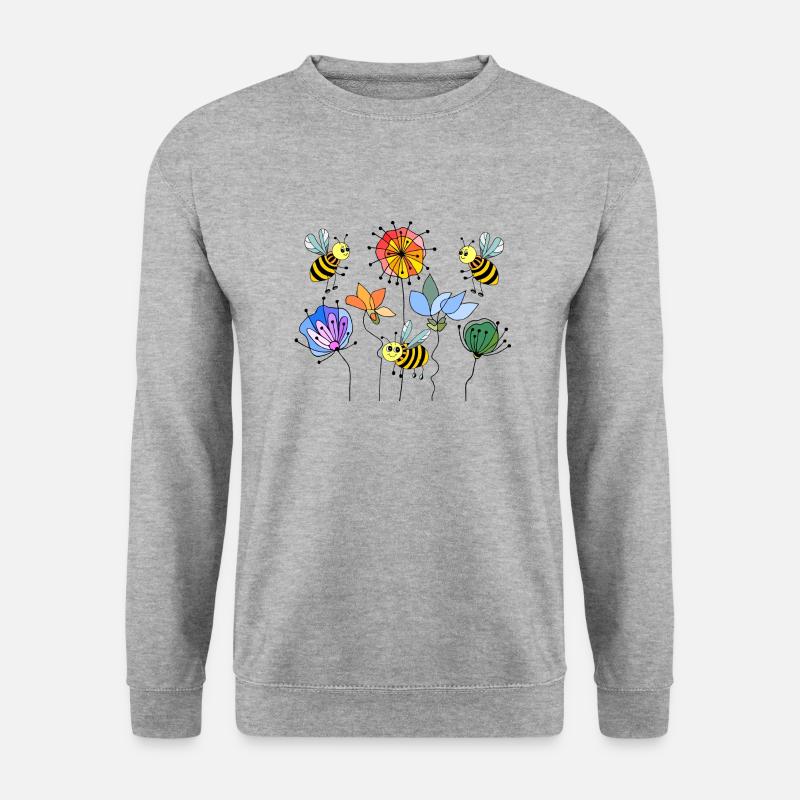 Bienen - Unisex Pullover - Weißgrau meliert