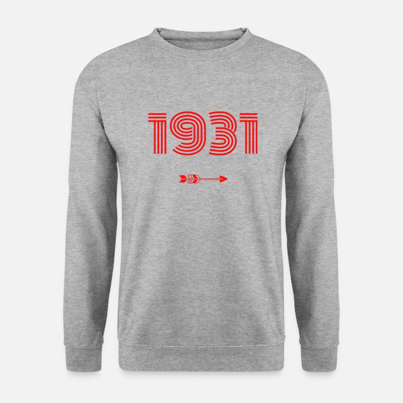 Jahrgang 1931 - Unisex Pullover - Weißgrau meliert