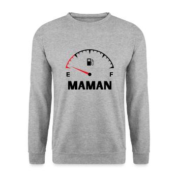 Maman papa bébé assortis - Sweat-shirt Unisexe - gris chiné - Devant - Alina (178cm) & Michal (187cm)