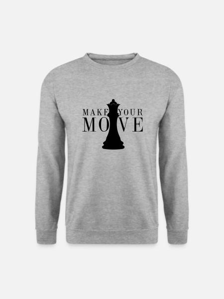 Schach macht Ihre Zugspielstrategie zum Vintage-Stil - Unisex Pullover - Weißgrau meliert