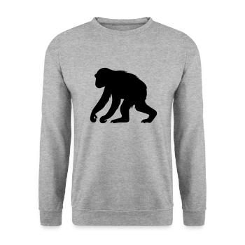 affe - Unisex Pullover - Weißgrau meliert - Vorne - Alina (178cm) & Michal (187cm)