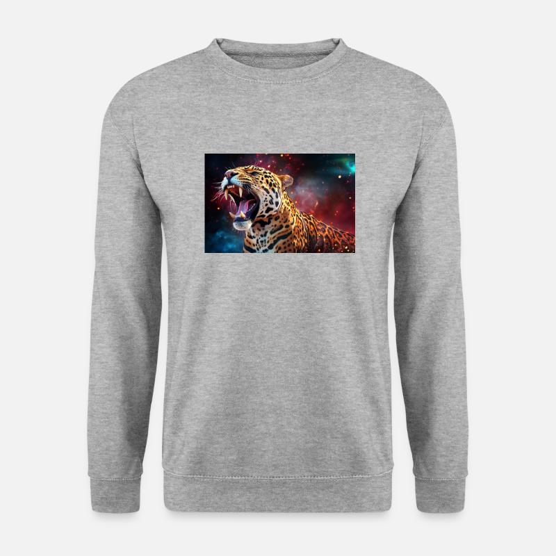 Wilder Jaguar - Unisex Pullover - Weißgrau meliert