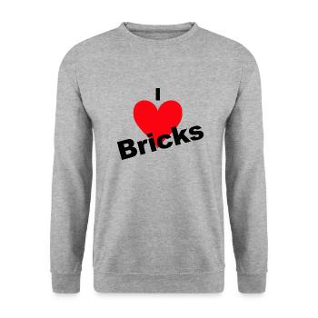 Herz - Unisex Pullover - Weißgrau meliert - Vorne - Alina (178cm) & Michal (187cm)