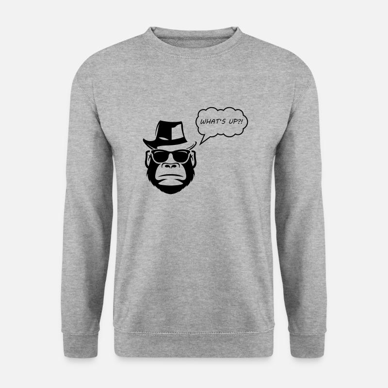 gorilla whats up - Unisex Pullover - Weißgrau meliert