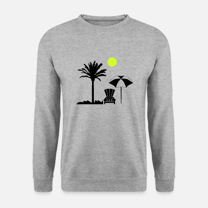 palme liegestuhl - Unisex Pullover - Weißgrau meliert