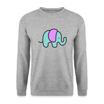 baby elefant - Unisex Pullover - Weißgrau meliert - Vorne - Alina (178cm) & Michal (187cm)