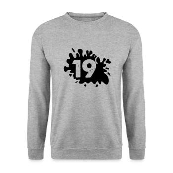 Blobs 19 - Unisex Sweatshirt - salt & pepper - Front - Alina (178cm) & Michal (187cm)