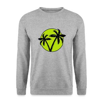 palme silhouette kreis 1 - Unisex Pullover - Weißgrau meliert - Vorne - Alina (178cm) & Michal (187cm)