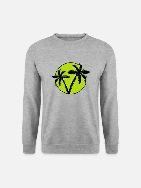 Palm Tree Silhouette Circle 1 - Unisex Sweatshirt - salt & pepper