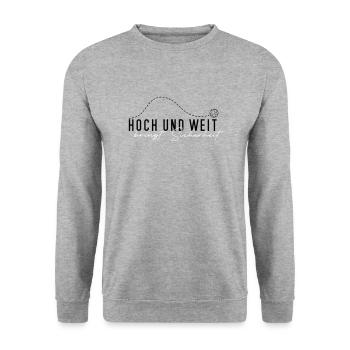 hoch und weit #2 - Unisex Pullover - Weißgrau meliert - Vorne - Alina (178cm) & Michal (187cm)