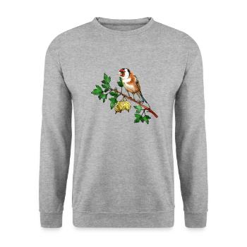 Oiseau coloré - Sweat-shirt Unisexe - gris chiné - Devant - Alina (178cm) & Michal (187cm)