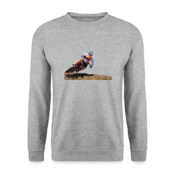 Motocross - Sweat-shirt Unisexe - gris chiné - Devant - Alina (178cm) & Michal (187cm)