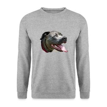 Stafford-Blue - Unisex Pullover - Weißgrau meliert - Vorne - Alina (178cm) & Michal (187cm)