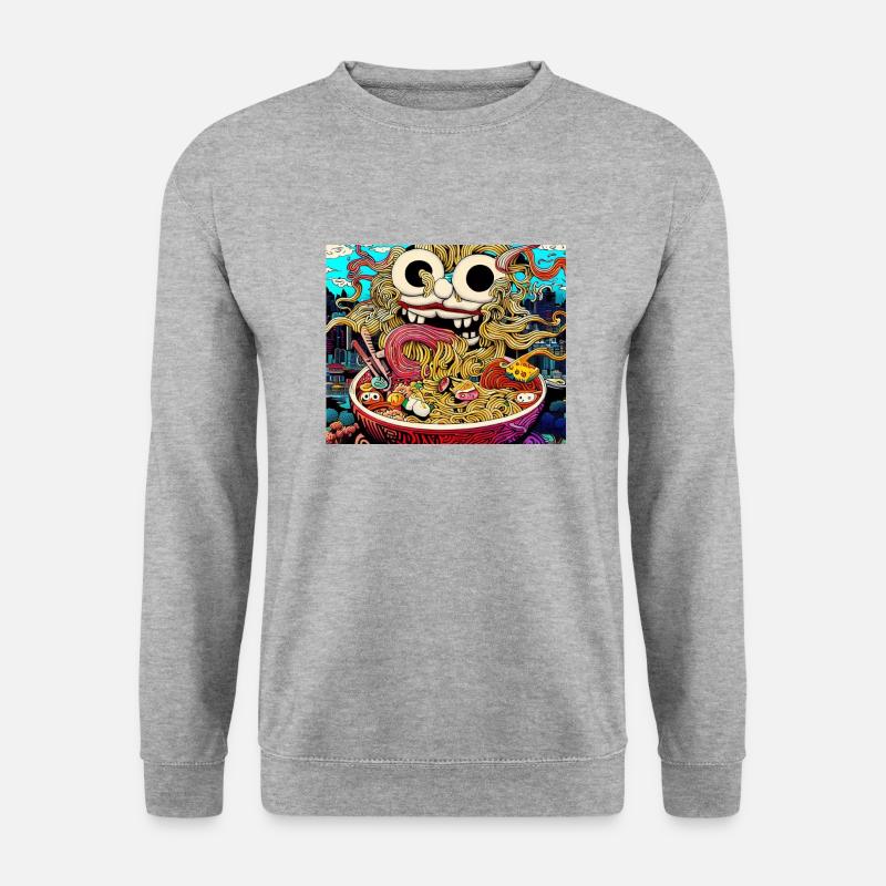 Ramen Japanisch - Unisex Pullover - Weißgrau meliert