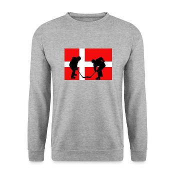 Le Danemark, mon pays, mon drapeau ! - Sweat-shirt Unisexe - gris chiné - Devant - Alina (178cm) & Michal (187cm)