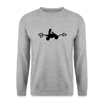 Quadruple flèche vers la droite - Sweat-shirt Unisexe - gris chiné - Devant - Alina (178cm) & Michal (187cm)