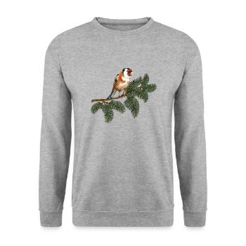 Oiseau coloré - Sweat-shirt Unisexe - gris chiné - Devant - Alina (178cm) & Michal (187cm)