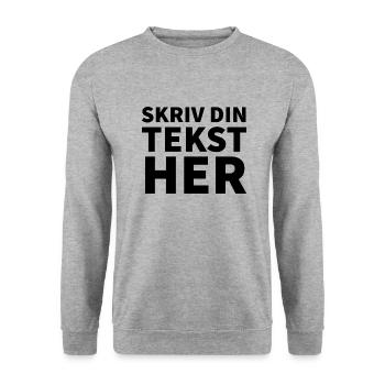 Schreiben Sie hier Ihren Text - Unisex Pullover - Weißgrau meliert - Vorne - Alina (178cm) & Michal (187cm)
