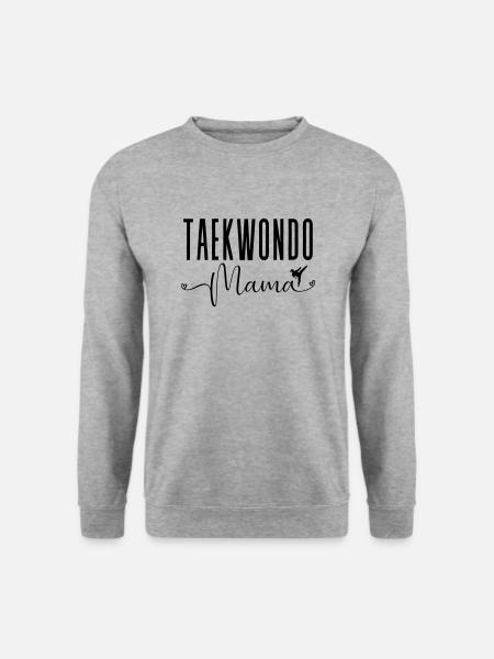 Artes Marciales Femeninas Deporte Divertido Taekwondo Mama - Sudadera unisex - jaspeado blanco gris