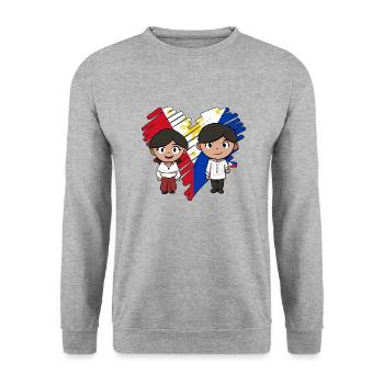 Philippines drapeau philippin fierté je cadeau - Sweat-shirt Unisexe - gris chiné - Devant - Alina (178cm) & Michal (187cm)