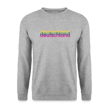 Deutschland CMYK - Unisex Pullover - Weißgrau meliert - Vorne - Alina (178cm) & Michal (187cm)