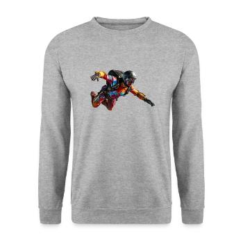 Fallschirmspringen ist ein Extremsport - Unisex Pullover - Weißgrau meliert - Vorne - Alina (178cm) & Michal (187cm)