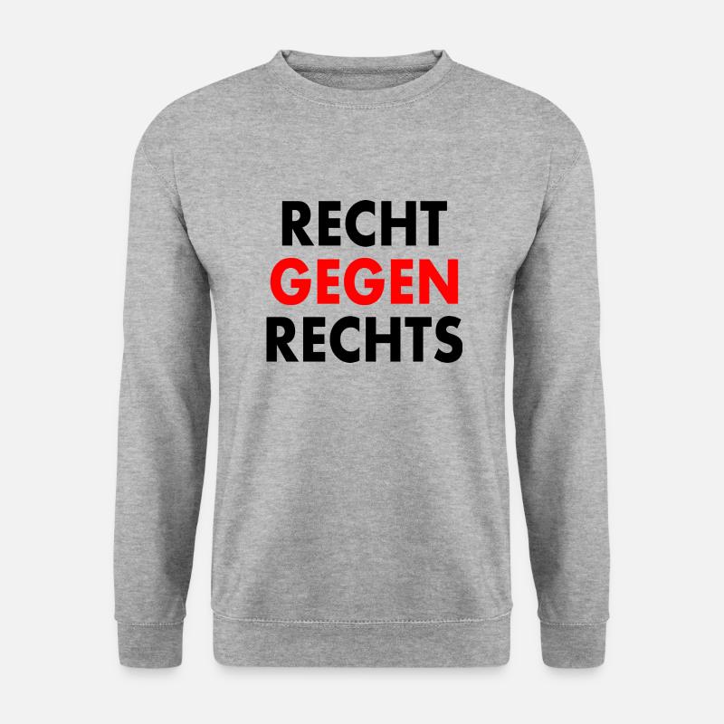 Recht gegen rechts - Unisex Pullover - Weißgrau meliert