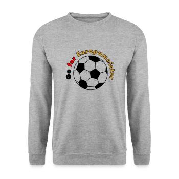 Go for Europameister - Unisex Pullover - Weißgrau meliert - Vorne - Alina (178cm) & Michal (187cm)