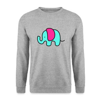baby elefant - Unisex Pullover - Weißgrau meliert - Vorne - Alina (178cm) & Michal (187cm)