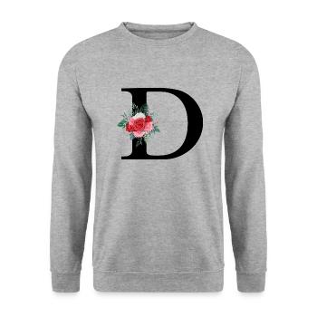 Red Floral Letter D - Unisex Sweatshirt - salt & pepper - Front - Alina (178cm) & Michal (187cm)