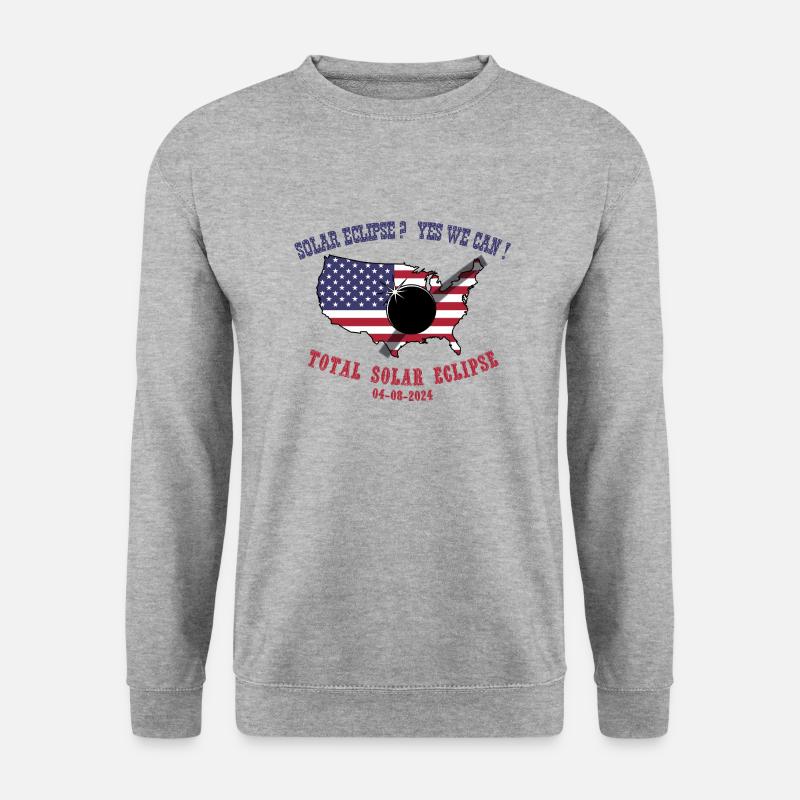 Total Solar Eclipse 2024 - Unisex Pullover - Weißgrau meliert