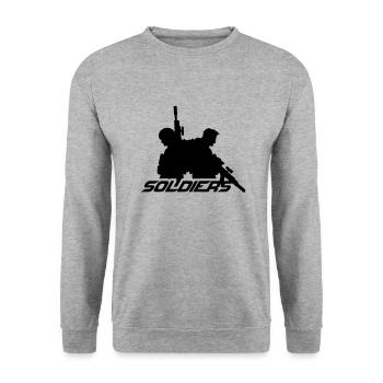 2 Soldiers Crew War Team Freedom Soldier Fighter - Unisex Sweatshirt - salt & pepper - Front - Alina (178cm) & Michal (187cm)