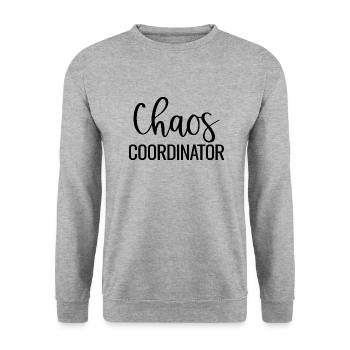 Chaos Coordinator Lustiges Mama Mutter - Unisex Pullover - Weißgrau meliert - Vorne - Alina (178cm) & Michal (187cm)